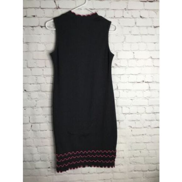 Laura Hlavac Dress Womens Size Large Ruffly Sheath Gray/Black Sleeveless Neutral - Picture 7 of 10